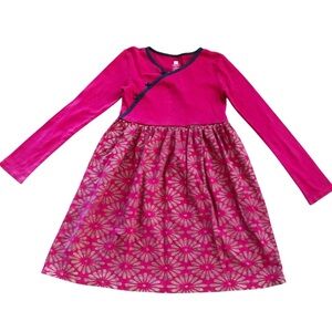 Tea Collection Pink Long Sleeve Floral Dress